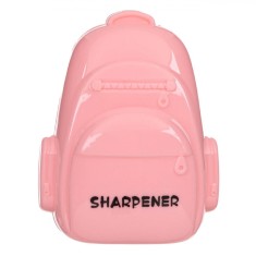 Ascuțitoare Dublă, Model Ghiozdan, 7cm, Culoare Roz, Material Plastic