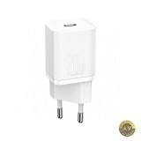 Incarcator Retea Baseus Super Si 20W 3A 1 x USB-C Alb CCSUP-B02