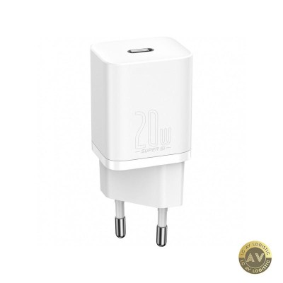 Incarcator Retea Baseus Super Si 20W 3A 1 x USB-C Alb CCSUP-B02 foto