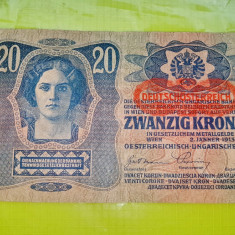 C562-Bancnota Ungaria veche ocupatia Reich 1913 20 Kronen-20Corona.