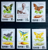 Korea 1991 fluturi serie 6v neștampilată