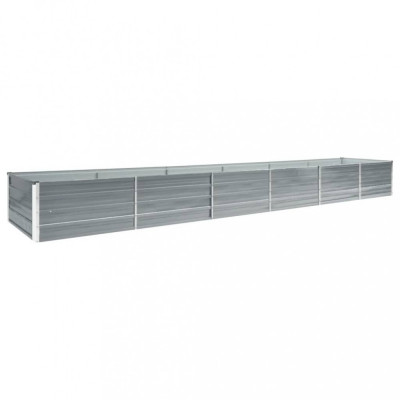 vidaXL Strat &amp;icirc;nălțat grădină, gri, 480x80x45 cm, oțel galvanizat 47064 foto