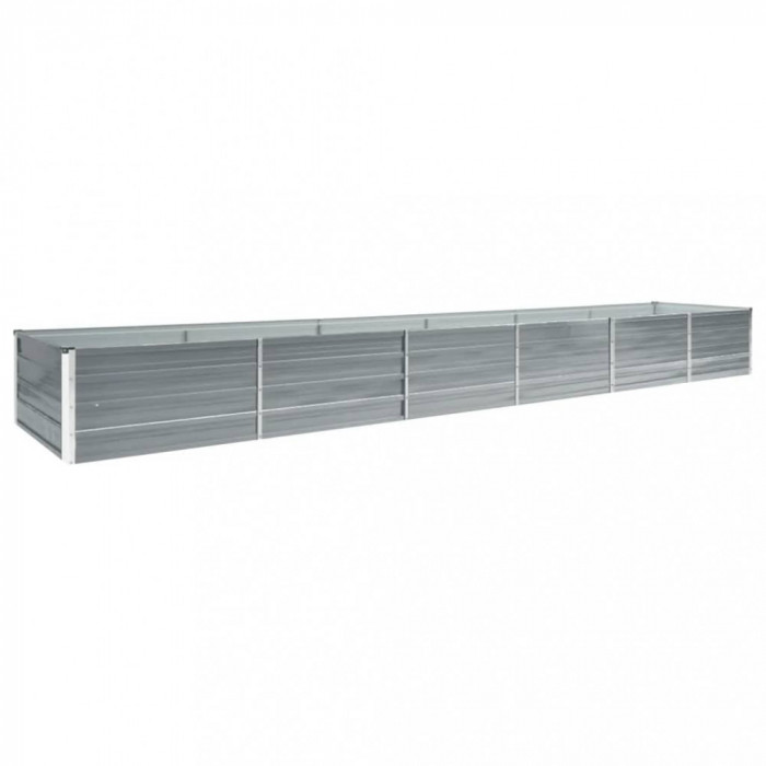 vidaXL Strat &icirc;nălțat grădină, gri, 480x80x45 cm, oțel galvanizat 47064