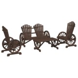 Set mobilier de gradina, 4 piese, lemn masiv de brad