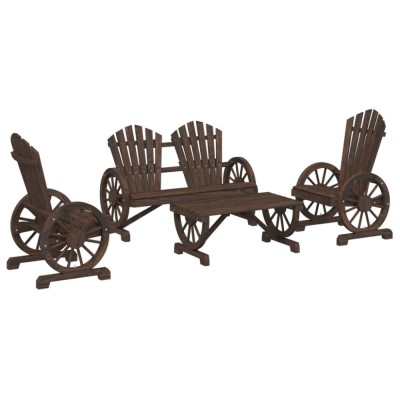 Set mobilier de gradina, 4 piese, lemn masiv de brad foto