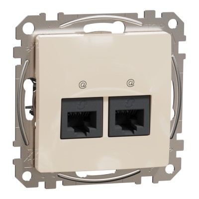Priza dubla RJ45 UTP CAT5E Schneider Sedna bej SDD112452 foto