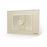 Cumpara ieftin Comutator pentru ventilator Luxion 3M, auriu, cu rama din sticla