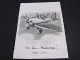 Carte Poștală Umoristică Vintage Franța &ndash; Avion Militar, &quot;Un Peu... Beaucoup!&quot;,