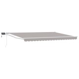 vidaXL Marchiză retractabilă manuală cu led-uri Gri deschis 4,5 &times; 3 m 3419318