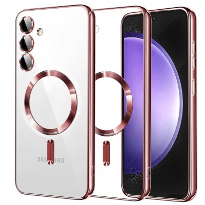 Husa MagSafe pentru Samsung Galaxy S23 FE S711, Techsuit, Luxury Crystal, Roz foto