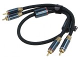 Cablu RCA mufă x2 1,5m negru aurit