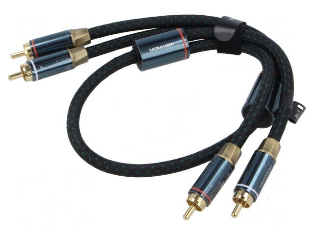 Cablu RCA mufă x2 1,5m negru aurit