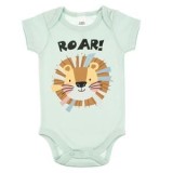 Body Bumbac Menta cu Imprimeu Leu \"Roar!\" pentru Băieți, CMCLASS