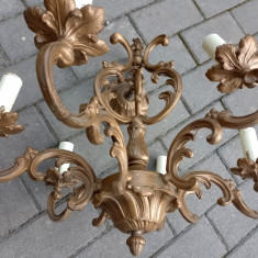 Candelabru Rococo antic din bronz masiv cu 6 brațe piesa deosebita