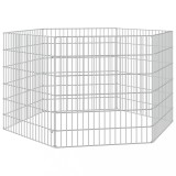 Adapost pentru animale cu 6 panouri, 54x60 cm, fier galvanizat