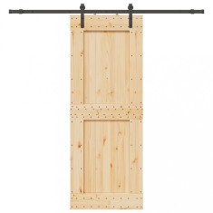 vidaXL Ușă glisantă cu set de feronerie 85x210 cm, lemn masiv de pin 3332708