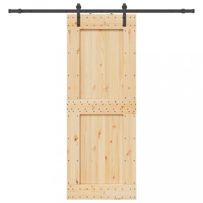 vidaXL Ușă glisantă cu set de feronerie 85x210 cm, lemn masiv de pin