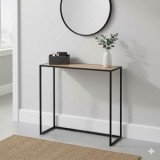 Masuta auxiliara cu cadru metalic si suprafata din MDF, Natural, 56x26x66cm, CMCLASS