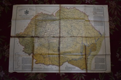 HARTA ROMANIEI MARI == Harta Economica si Istorica realizata de Colonel Alfred Stotz == Editura Socec foto