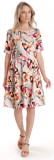 Rochie cu Volane Dama V278, Crem cu Imprimeu Floral - XL, Eranthe