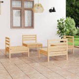 vidaXL Set mobilier de grădină, 4 piese, lemn masiv de pin 3082402
