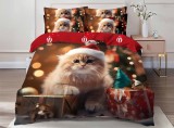 Cumpara ieftin Lenjerie Pat De Craciun Comet Cr014, Bumbac, 6 Piese, Fara Elastic, Imprimeu