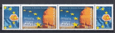 ROMANIA 2007 LP 1752 ROMANIA IN U. E. PERECHE SERII CU VINIETE MNH foto
