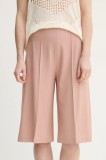 AERON pantaloni scurți PEN femei, culoarea portocaliu, uni, high waist, ST107474