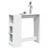 Gossi masa de bar cu rafturi, alb, 101x40x103,5 cm, lemn prelucrat