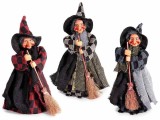 Cumpara ieftin Set 3 figurine Halloween Vrajitoare Befana cu recipient pentru dulciuri 8x7,5x23 H
