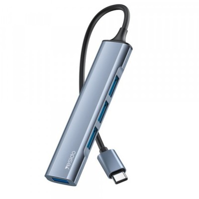 Hub USB-C Yesido HB17, 4in1, Gri foto