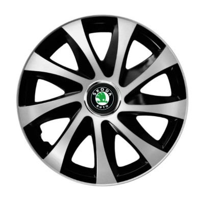 Set 4 capace roti Drift exrta Gri-Negru R14 pentru gama auto Skoda foto
