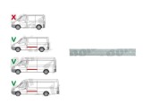 Piese de reparatie pentru panoul lateral MERCEDES SPRINTER; VW CRAFTER (2E), 12.2005-04.2017, stanga, superior; metal; latimea segmentului; deasupra