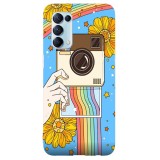 Husa compatibila cu Oppo A5 (2020) model Polaroid Rainbow, Silicon, TPU, Viceversa, Transparent, Carcasa