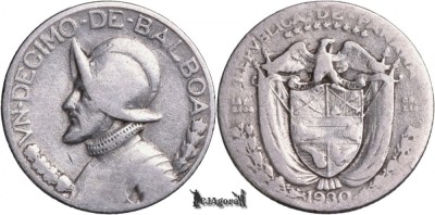 1930, 1/10 Balboa - Panama foto