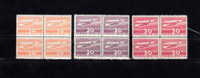 M2 TW F - 1936 - Fondul aviatiei - Aeroport - blocuri de cate patru timbre foto