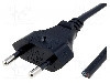 Cablu alimentare AC, 2.5m, 2 fire, culoare negru, cabluri, CEE 7/16 (C) mufa, LIAN DUNG -