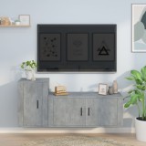 vidaXL Set dulap TV, 2 piese, gri beton, lemn prelucrat