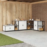 vidaXL Raft de depozitare pentru bucătărie Alb 60 x 50 x 92 cm Oţel