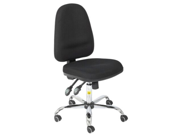 Scaun ESD RT WORK Dimensiuni: 460x430mm, Spătar: 440x510mm, &Icirc;nălțime ajustabilă 490-620mm