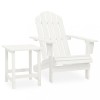 VidaXL Scaun de grădină Adirondack cu masă, alb, lemn masiv de brad 315919