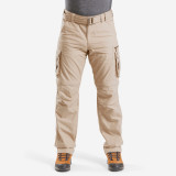 Pantalon Modulabil Trekking călătorie TRAVEL100 Bej Bărbați, Forclaz