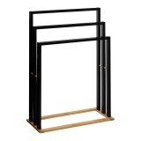 Cumpara ieftin Suport prosoape pentru podea Tower MDF - bambus negru - culoare lemn natural 55x24x82cm