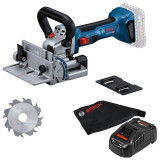 Bosch GFF 18V-22 + GAL 1880 CV - Masina de frezat pentru dibluri plate fara acumulatori Li-Ion 18 V - Ah 22 mm + Incarcator acumulatori