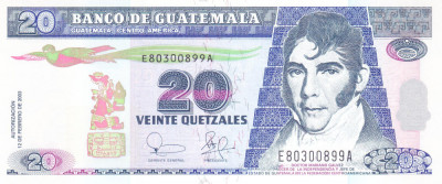 Bancnota Guatemala 20 Quetzales 2003 - P108 UNC foto