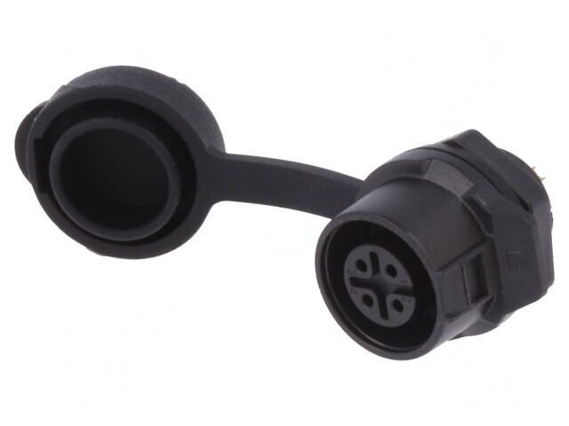 Conector Circular Mamă 4-PIN 5A Aurit 12mm