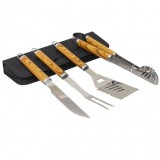 Set 4 piese din INOX pentru gratar si borseta depozitare Zilan ZTS8329