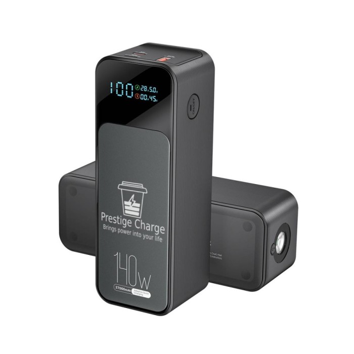 Baterie Externa Portabila PRESTIGE CHARGE&reg;, Powerbank cu Incarcare Rapida PREMIUM, Acumulator 27.000 mAh, Dual Type C, Putere 160W MAX, 2 x USB-C PD,