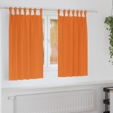 VidaXL Perdele cu perdele 2 pcs Portocaliu intens Poliester