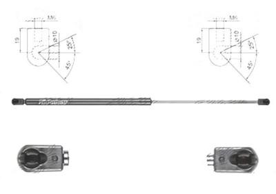 Amortizor capota spate, echilibror haion Opel Corsa E, 11.2014-, Stanga = Dreapta, Lungime, Cursa, Forta: 602 mm, 241 mm, 270 N, Hatchback 3 usi foto